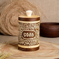 Туес "Гроздья рябины" Д8см, СОЛЬ, береста Туес "Гроздья рябины" Д8см, СОЛЬ, береста