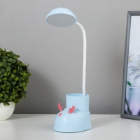 Лампа настольная "Ботинок лось" LED 3 режима 3Вт USB органайзер синий 8х11х31 см RISALUX Лампа настольная "Ботинок лось" LED 3 режима 3Вт USB органайзер синий 8х11х31 см RISALUX