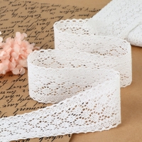 Кружево вязаное, 50 мм × 10 ± 1 м, цвет белый Кружево вязаное, 50 мм × 10 ± 1 м, цвет белый