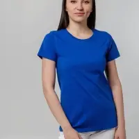 Футболка женская T-bolka Stretch Lady, ярко-синяя (royal), размер XL