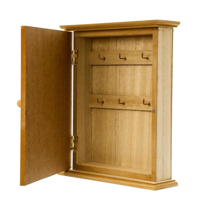 Ключница дерево 6 крючков "Белые пальмовые листья" 25,5х20,5х6,5 см   МИКС