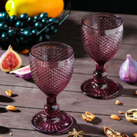 Набор бокалов для вина стеклянный Magistro &laquo;Вилеро&raquo;, 280 мл, 8&times;15,5 см, 2 шт, цвет розовый