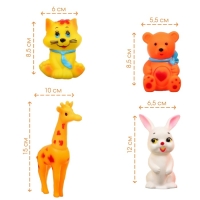 Набор резиновых игрушек для ванны &laquo;Друзья&raquo;, с пищалкой, 4 шт, Крошка Я