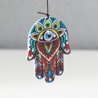 Музыка ветра дерево, металл "Абхая мудра" от сглаза 4 трубочки h= 46 см, синий Музыка ветра дерево, металл "Абхая мудра" от сглаза 4 трубочки h= 46 см, синий