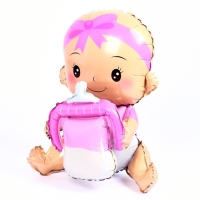 Шар фольгированный 36" &laquo;Улыбающаяся малышка с соской. Девочка&raquo;, под воздух