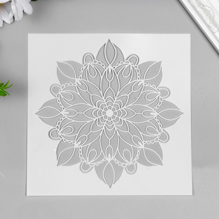 Трафарет пластик Трафарет пластик "Цветочное мехенди" 15х15 см