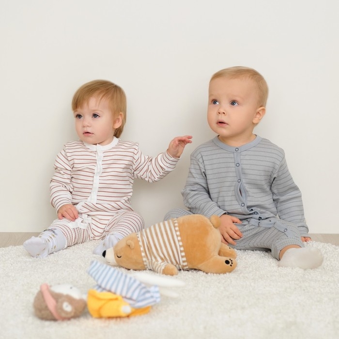 Комбинезон Крошка Я, BASIC LINE, рост 74-80 см, полоска серая