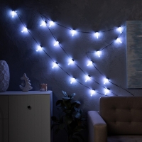 Умная гирлянда «Нить» 6 м с насадками «Лампочки», IP20, тёмная нить, 20 LED, свечение RGB, USB Умная гирлянда «Нить» 6 м с насадками «Лампочки», IP20, тёмная нить, 20 LED, свечение RGB, USB