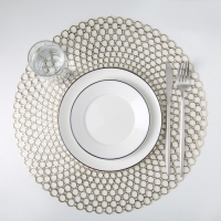 Салфетка сервировочная на стол &laquo;Роса&raquo;, 38&times;38 см, цвет золотой