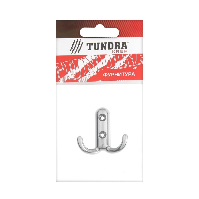 Крючок-вешалка ТУНДРА, №14, цвет хром, 1 шт. Крючок-вешалка ТУНДРА, №14, цвет хром, 1 шт.