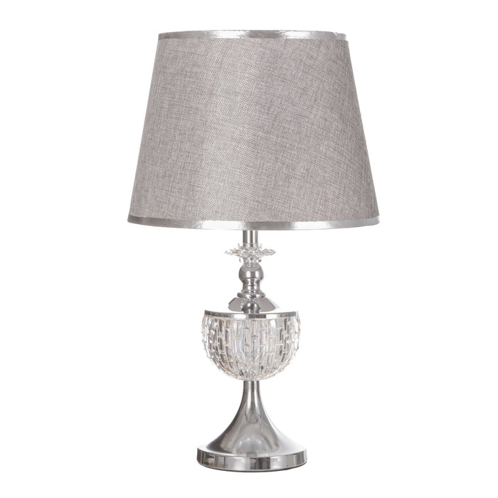 Лампа настольная "Роника" 1х40Вт Е27+подсветка, хром 28х28х50см