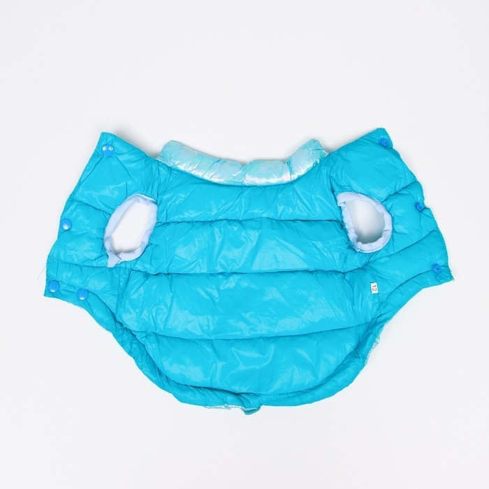 Куртка для собак двухсторонняя с утяжкой,размер 12 (ДС 28 см,ОГ 38 см,ОШ 27 см), голубая