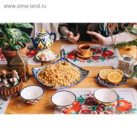 Ляган Риштанская Керамика "Узоры", 25 см, квадратный, синий Ляган Риштанская Керамика "Узоры", 25 см, квадратный, синий