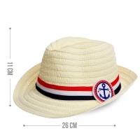 Панама соломенная детская для мальчика «Якорь», р-р 52-54 Панама соломенная детская для мальчика «Якорь», р-р 52-54