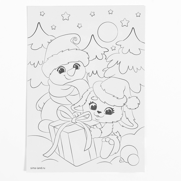 Аппликация стразами на новый год для детей &laquo;Снеговик&raquo;, А6, новогодний набор для творчества