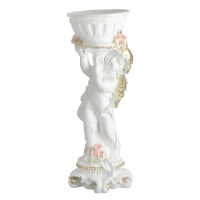 Фигурное кашпо "Ангел с розами", бело-золотой, 1,8 л/ 24х27х70см Фигурное кашпо "Ангел с розами", бело-золотой, 1,8 л/ 24х27х70см