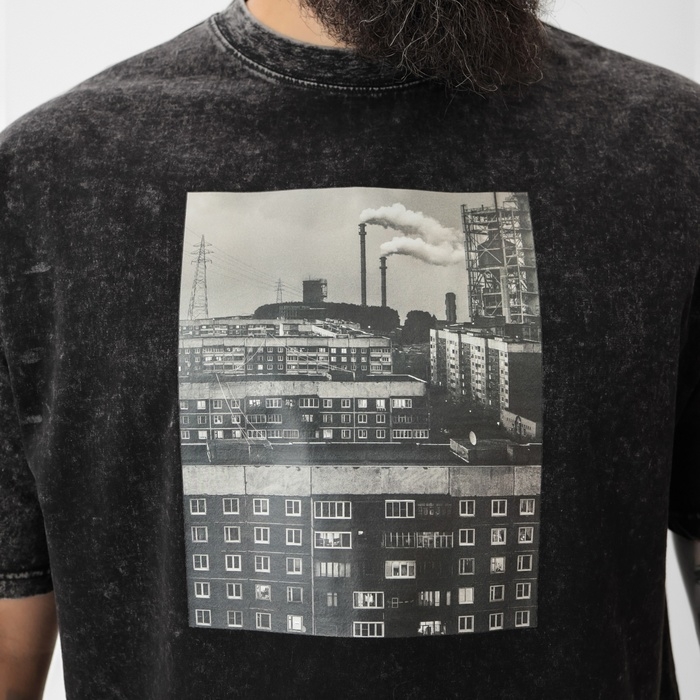 Футболка мужская MIST Футболка мужская MIST "Город" из вареного хлопка, цв. черный, р-р XL