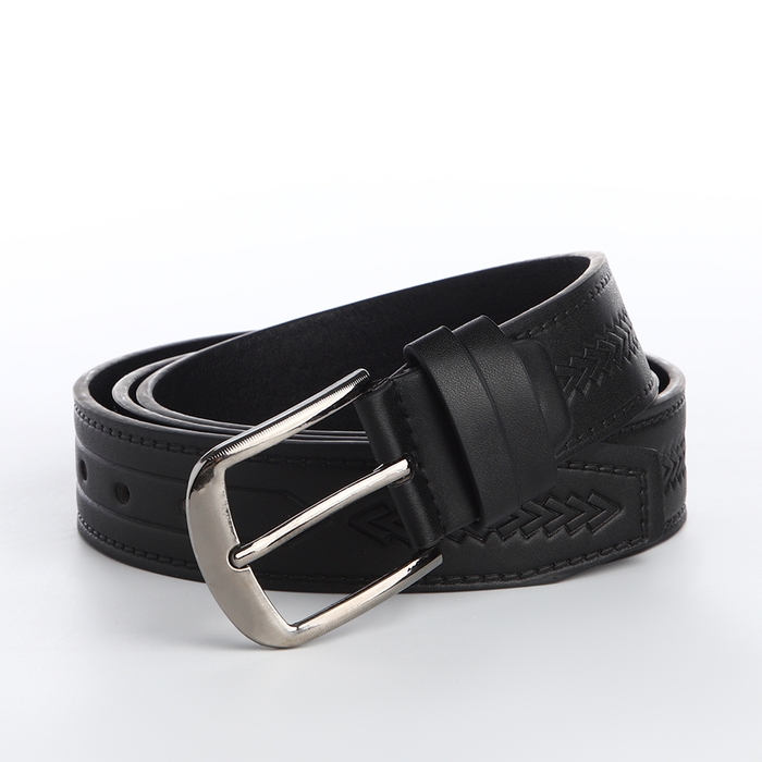 Ремень мужской &laquo;Великан&raquo;, ширина 4 см, винт, пряжка металл, цвет чёрный