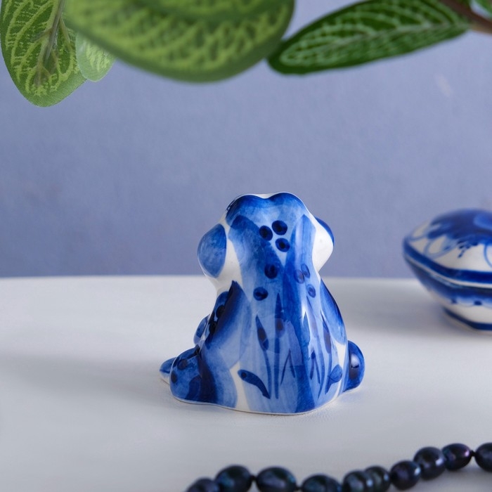 Сувенир &laquo;Жаба&raquo;, средняя, 6 см, гжель