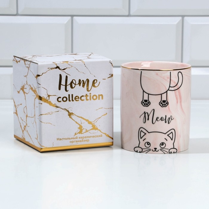 Стакан керамический Meow, розовый, 8 х 9,5 см, цвет розовый
