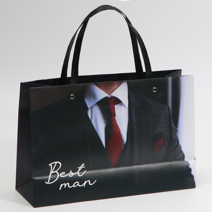 Пакет подарочный, упаковка, &laquo;Лучший мужчина&raquo;, 30 х 20 х 10 см