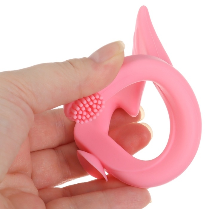 Прорезыватель - щеточка силиконовый «Лебедь», на присоске, цвет розовый, Крошка Я Прорезыватель - щеточка силиконовый «Лебедь», на присоске, цвет розовый, Крошка Я