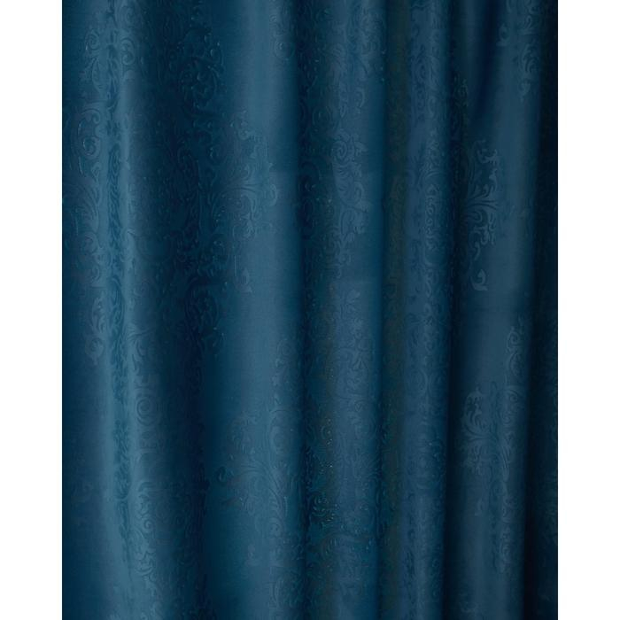 Штора портьерная  "Этель" 230*270 см Валенсия  Лазурный ,100% п/э