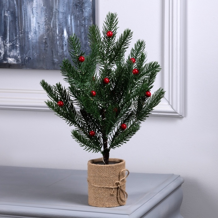 Светодиодный куст «Ель малая» 35 см, 30 LED, батарейки AAx3 (нет в комплекте), свечение тёплое белое Светодиодный куст «Ель малая» 35 см, 30 LED, батарейки AAx3 (нет в комплекте), свечение тёплое белое