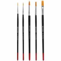 Набор кистей, синтетика, 5 штук, BRAUBERG (круглая, № 1, 2, 5, плоская № 5, 8), блистер Набор кистей, синтетика, 5 штук, BRAUBERG (круглая, № 1, 2, 5, плоская № 5, 8), блистер