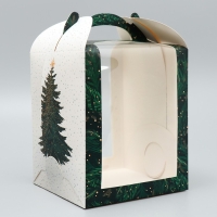 Складная коробка под маленький торт &laquo;Ёлочка&raquo;, 15 х 15 х 18 см, Новый год