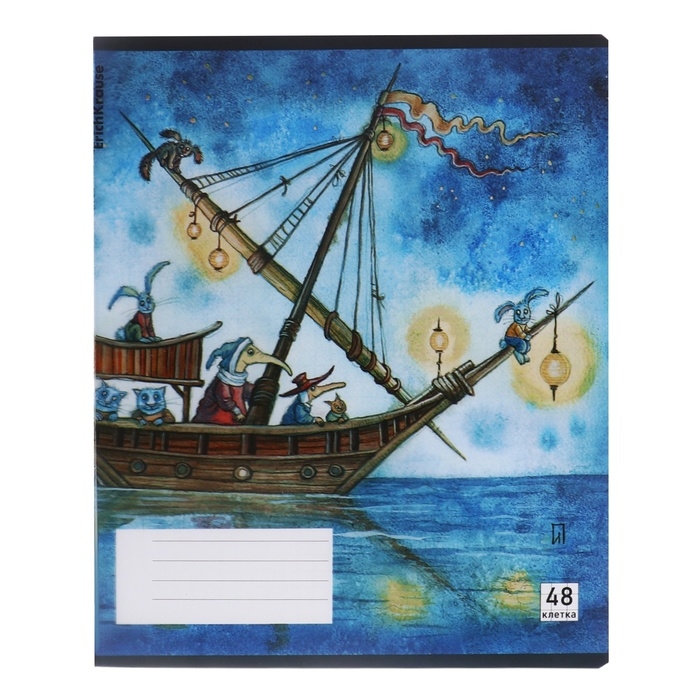 Тетрадь В5, 48 листов в клетку, ErichKrause "Волшебное путешествие", пластиковая обложка, блок офсет 100% белизна, МИКС