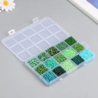 Бисер стекло 6/0, 8/0, 12/0 в шкатулке "Тёмно-зелёный" стеклярус 15,5х9,5х1,6 см Бисер стекло 6/0, 8/0, 12/0 в шкатулке "Тёмно-зелёный" стеклярус 15,5х9,5х1,6 см