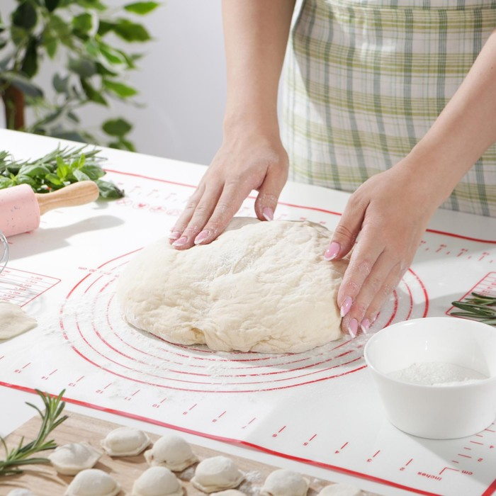 Армированный коврик с разметкой, силикон, 40&times;60 см, цвет белый