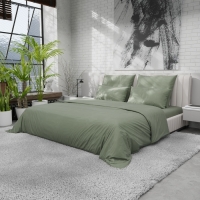 Пододеяльник 220ТС Этель 175*220 см, цв.олива, сатин, 100% хлопок Пододеяльник 220ТС Этель 175*220 см, цв.олива, сатин, 100% хлопок