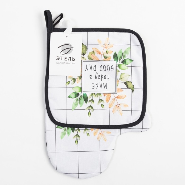 Набор Кухонный &laquo;Flora&raquo;, варежка-прихватка 20х28см, прихватка 19х19см, 100% хл