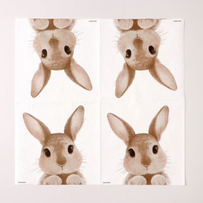 Салфетки бумажные однослойные &laquo;Кролик&raquo;, 33 х 33 см, набор 20 штук