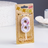 Свеча в торт "Белый мрамор", цифра "8", 5,5 см Свеча в торт "Белый мрамор", цифра "8", 5,5 см