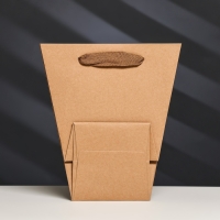 Пакет-переноска для цветов 10 &times; 10 &times; 20 х 18 см, крафт