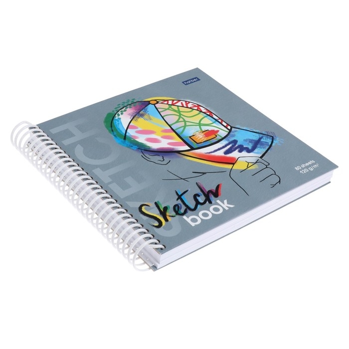 Скетчбук, квадрат 170 х 170 мм, 80 листов, на гребне, Street Style, твёрдая обложка, блок 120 г/м&sup2;