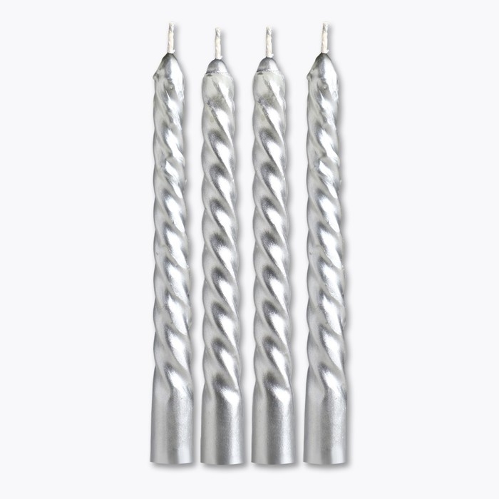 Свечи витые новогодняе &laquo;Новый год: Чудесных праздников&raquo;, 4 шт, 6,8 х 1