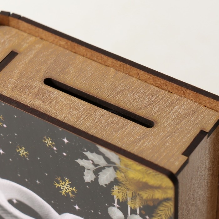 Новогодняя копилка-шкатулка Новогодняя копилка-шкатулка "Загадай желание" 14х12х5 см