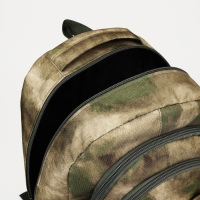 Рюкзак туристический, 22 л, 2 отдела на молниях, 5 наружных карманов, &laquo;ЗФТС&raquo;, цвет зелёный