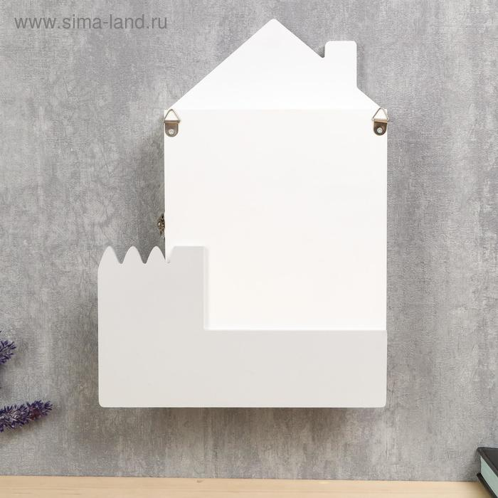 Ключница дерево "Домик с розовым садом" 30х22х6 см