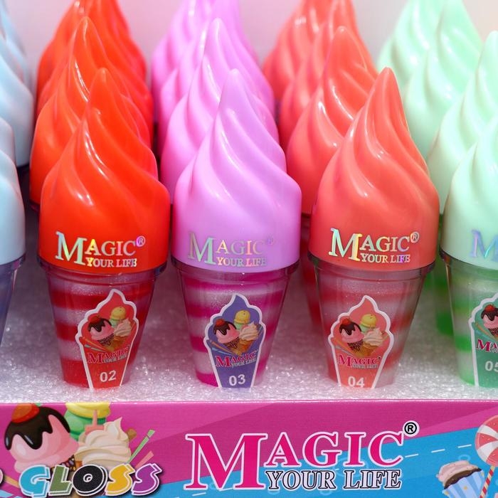 Блеск для губ «Мороженое», микс цветов и ароматов Блеск для губ «Мороженое», микс цветов и ароматов