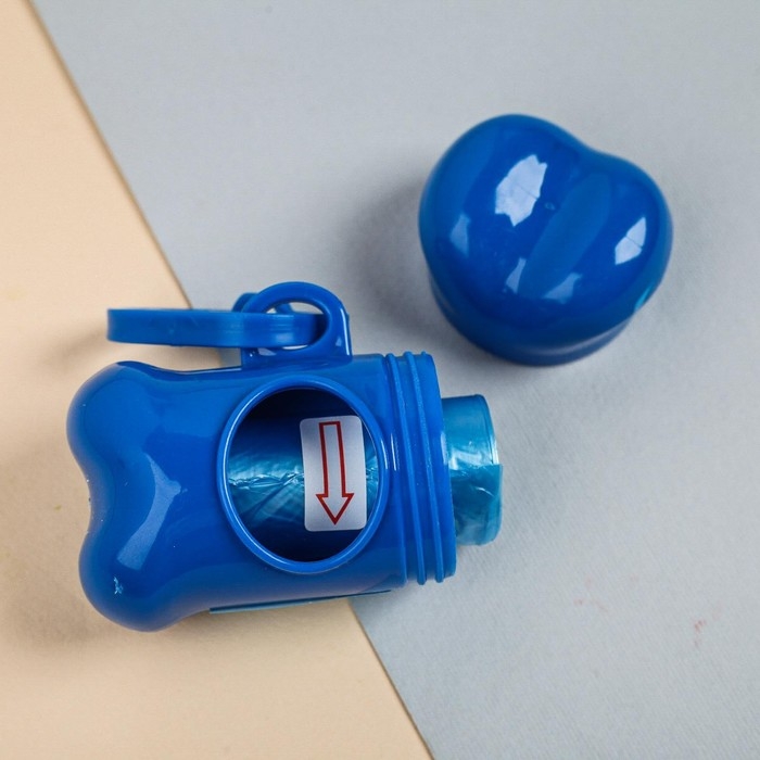 Контейнер с пакетами для уборки за собаками &laquo;Виляй хвостиком&raquo; (рулон 15 шт)