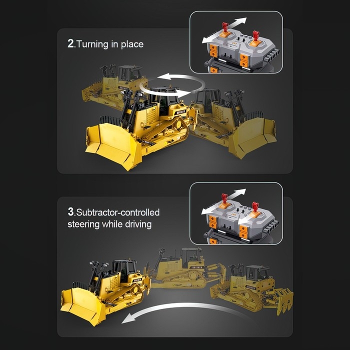 Конструктор радиоуправляемый &laquo;Строительный бульдозер&raquo;, 2826 деталей, масштаб 1:17