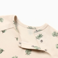 Комбинезон  с шапочкой Крошка Я "Еловые веточки", рост 62-68 см, бежевый