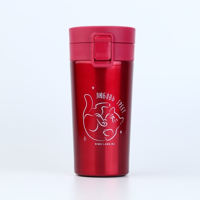 Термостакан с кнопкой Термостакан с кнопкой "Котик", 350 мл