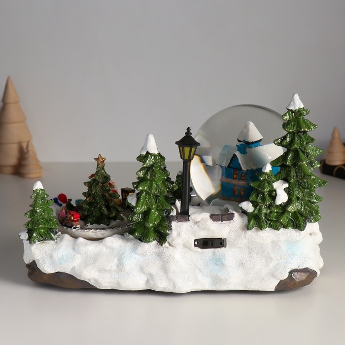 Сувенир полистоун водяной шар музыка, свет Сувенир полистоун водяной шар музыка, свет "Лапландия" крутится d=10 см 25,5х17х16 см