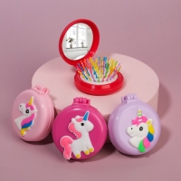 Расчёска массажная, складная, с зеркалом, d = 6,5 см, рисунок МИКС Расчёска массажная, складная, с зеркалом, d = 6,5 см, рисунок МИКС